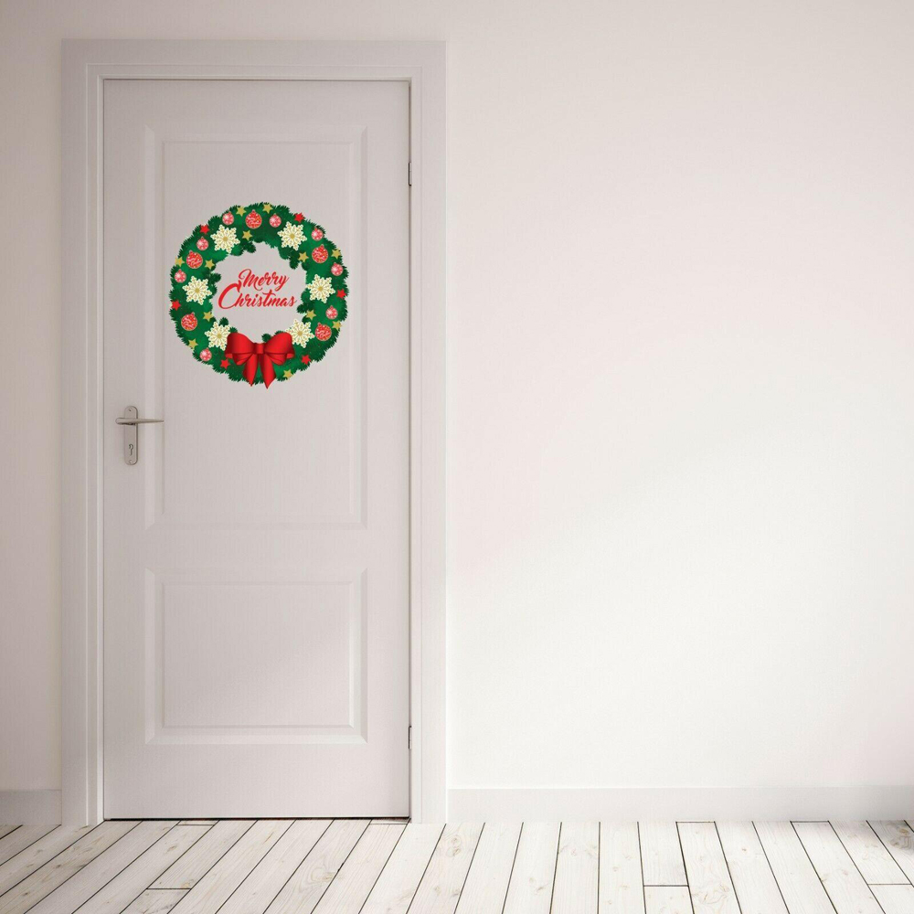 Walplus Christmas Garland and Greeting Self Adhesive Wall Sticker Image 3