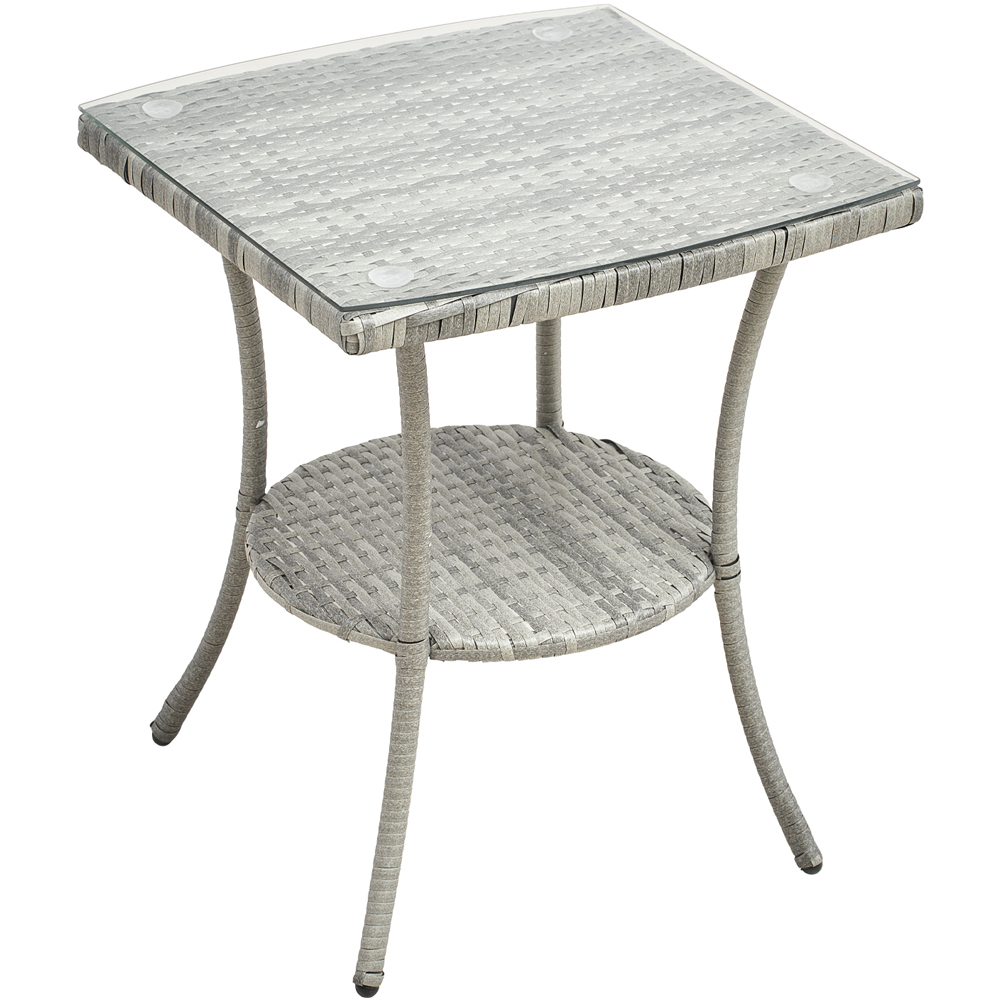 Living and Home 2 Seater PE Rattan Grey Garden Bistro Set Image 4