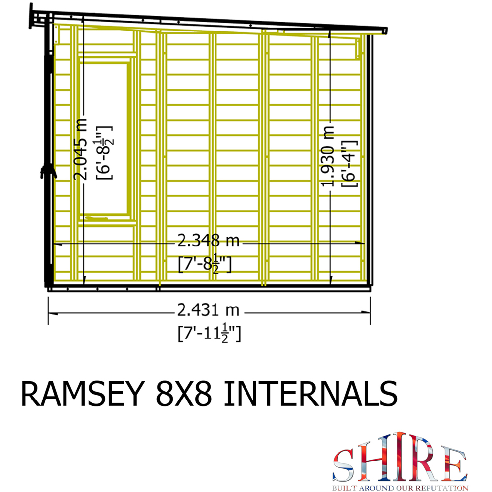 Shire Ramsey 8 x 8ft Shiplap Pent Corner Garden Summerhouse Image 8