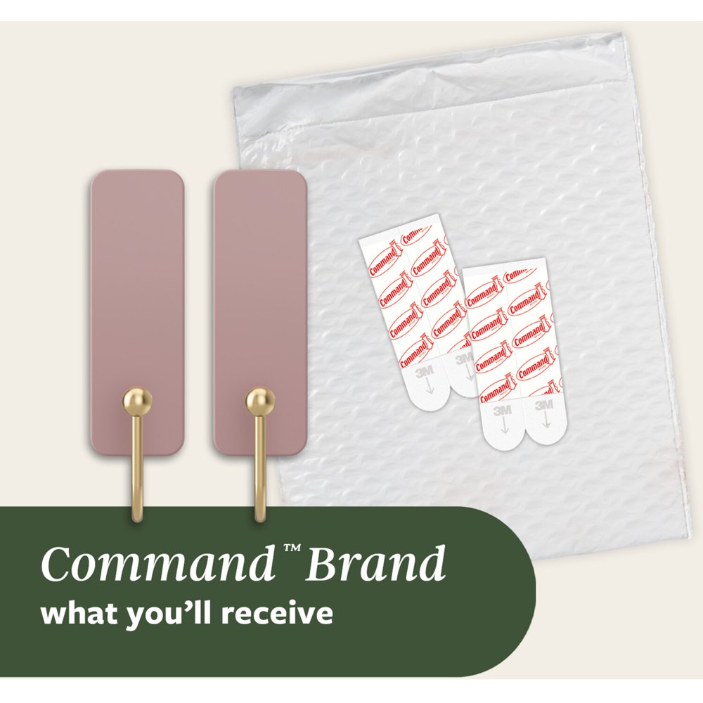 Pack of 2 Command Medium Decorative Hooks Dusty Rose Image 8