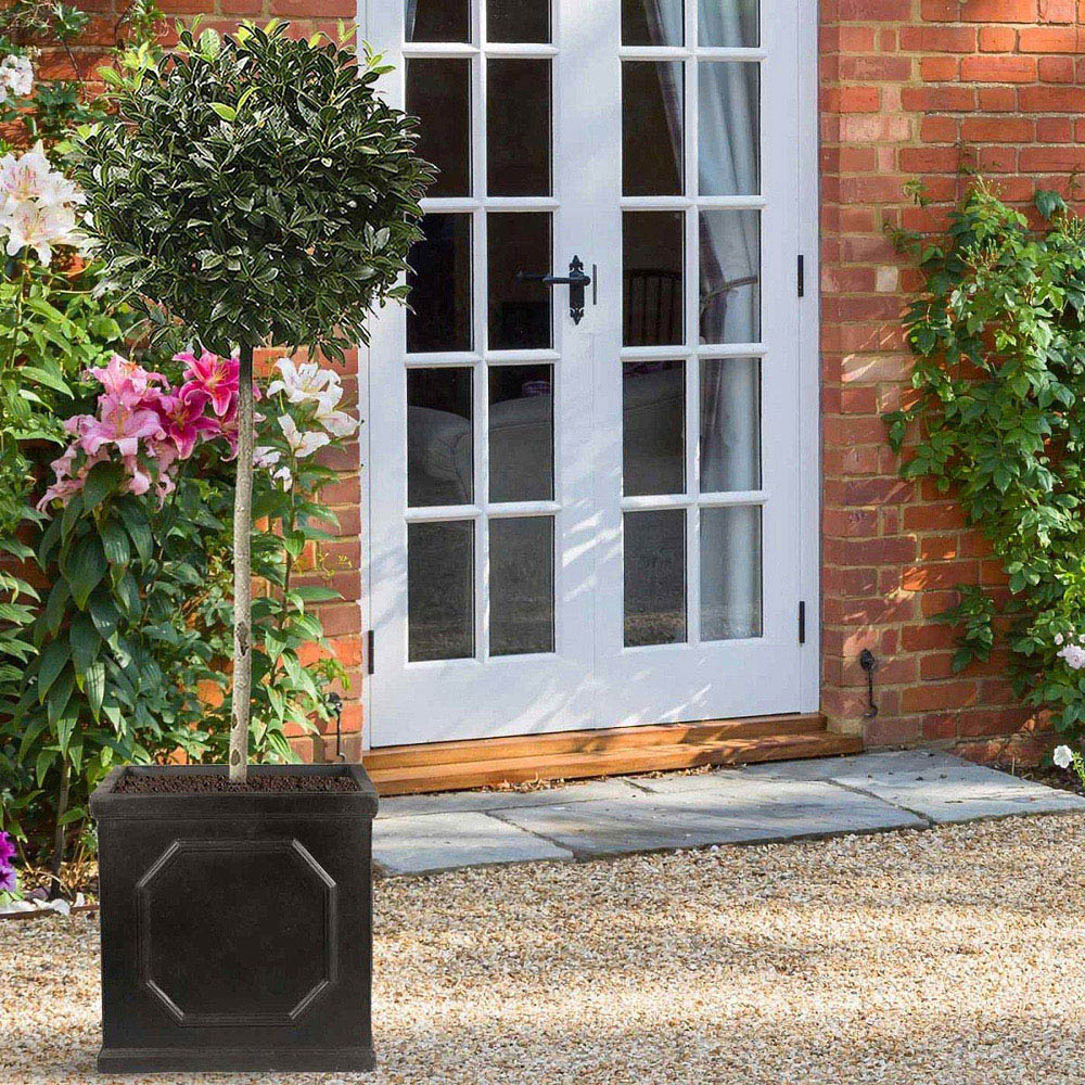 wilko Chelsea Dark Grey Light Stone Outdoor Planter 38cm Image 7