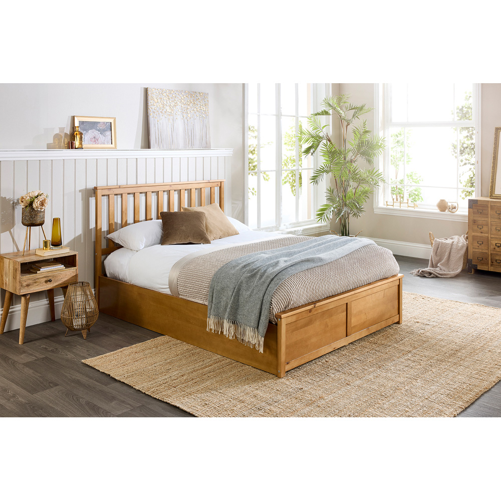 Aspire Single Natural Wooden Ottoman Bed Image 8