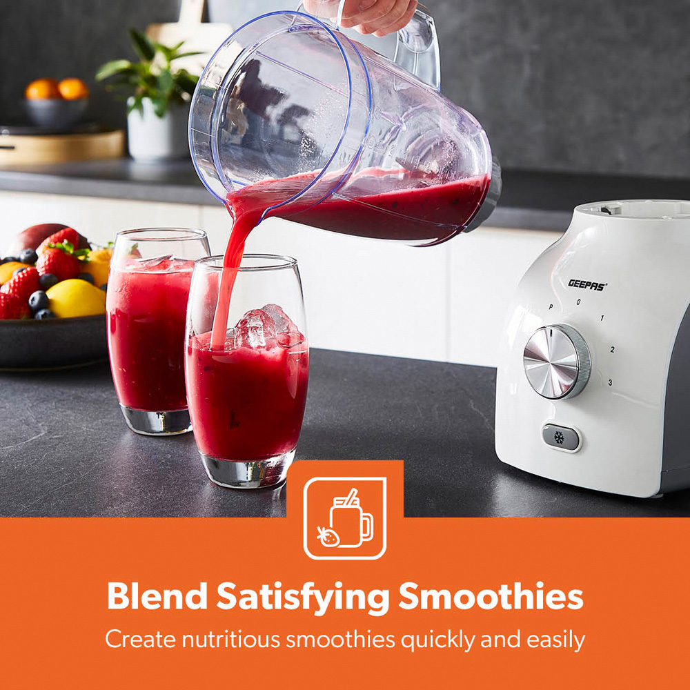 Geepas GSB44109UK-WT White 1.8L 2-in-1 Food Jug Blender and Coffee Spice Grinder 600W Image 6