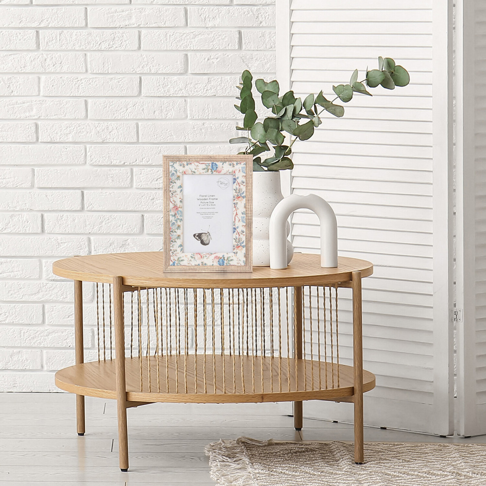 Floral Linen Wooden Frame Image 2