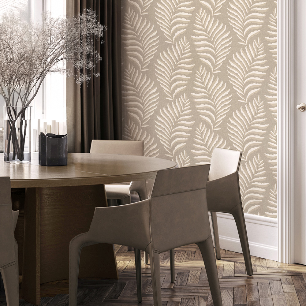 Belgravia Decor Langdale Leaf Beige Wallpaper Image 2