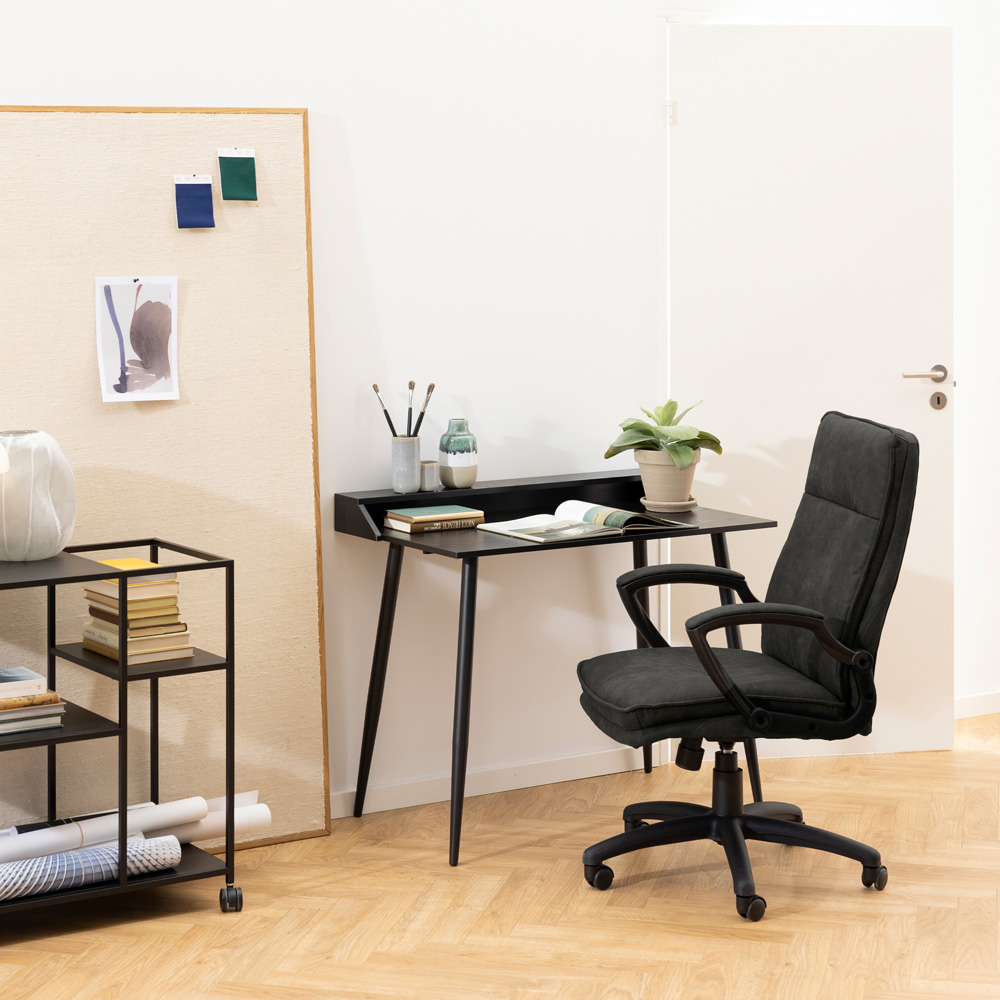 Florence Brad Black Swivel Chair Image 9