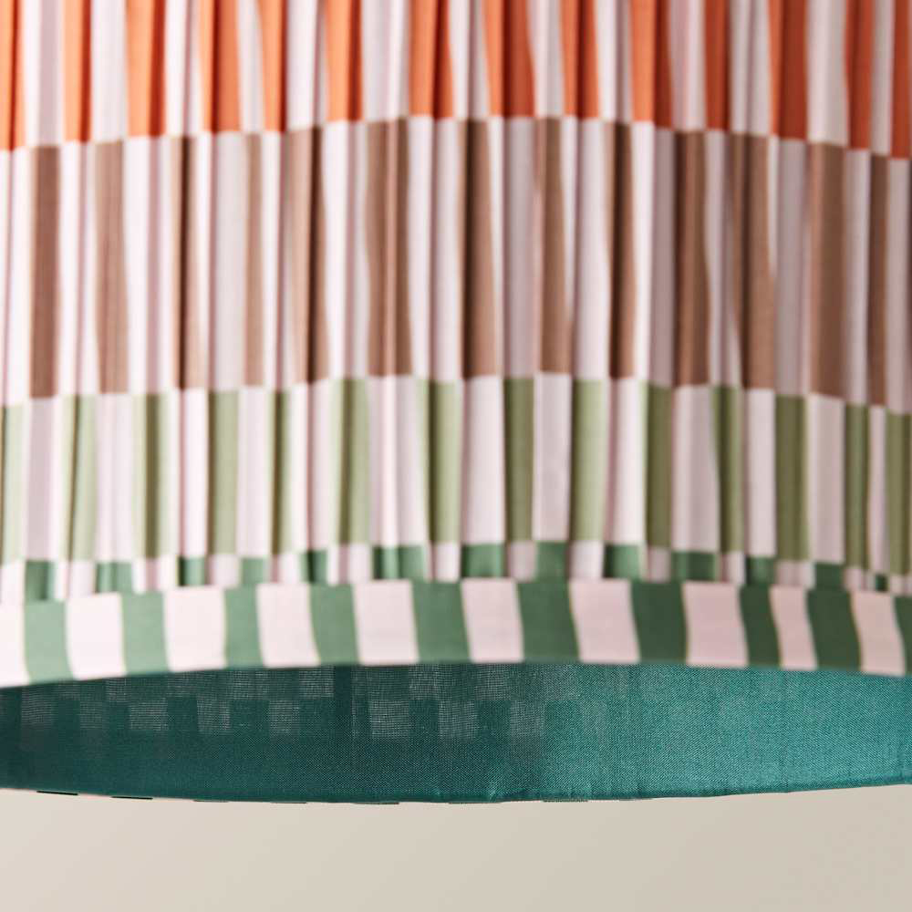ValueLights Rae Natural Stripe Pleated Small Ceiling Drum Lamp Shade Image 6