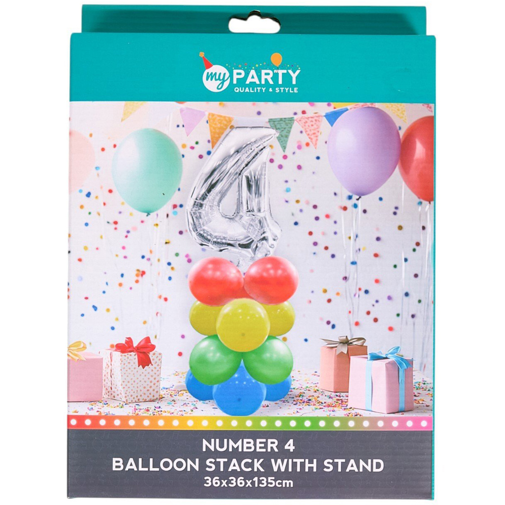Number Balloon Stack with Stand 4 Image 1