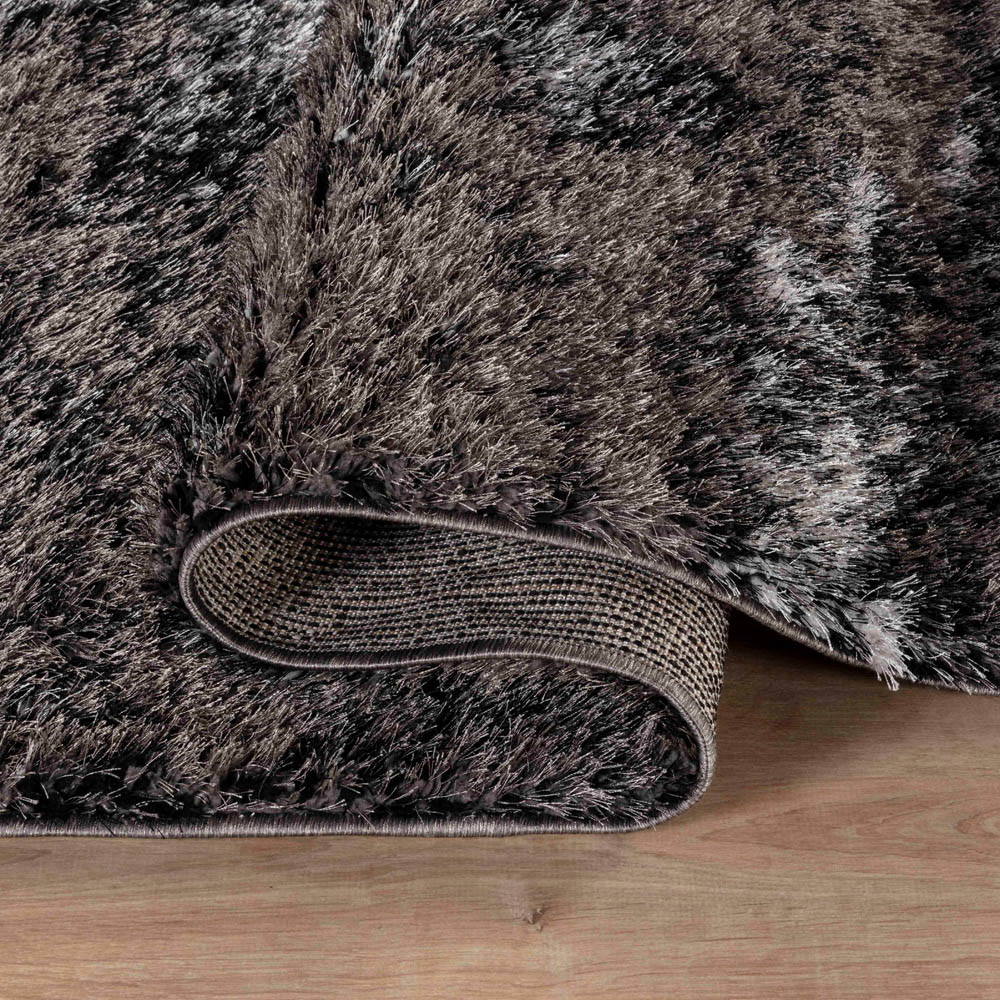 Desire Rug Modern Silver Two Tone Shimmer Soft Shaggy Area Rug 200 x 290cm Image 3