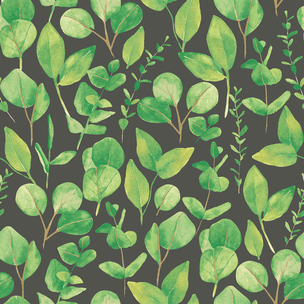 Hoopla Walls Oasis Watercolour Leaves Forest Greens Wallpaper Image 1