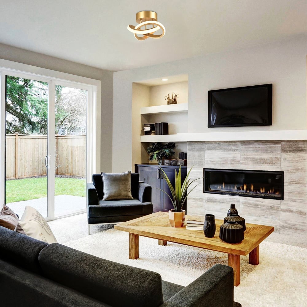 Happy Homewares 1253 Lumens Gold LED Ceiling Light Image 2