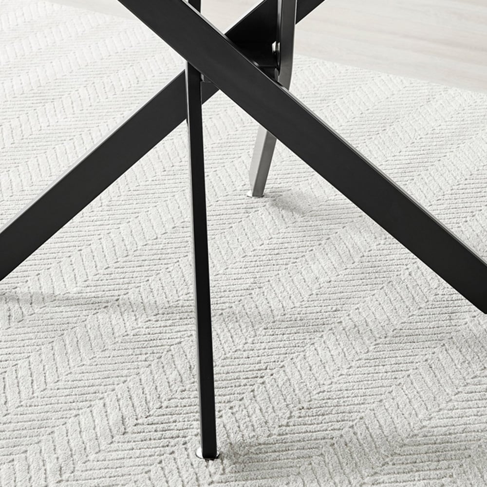 Furniturebox Arona Cesano Concrete Effect 6 Seater Round Dining Set Grey Black and Mustard Image 7