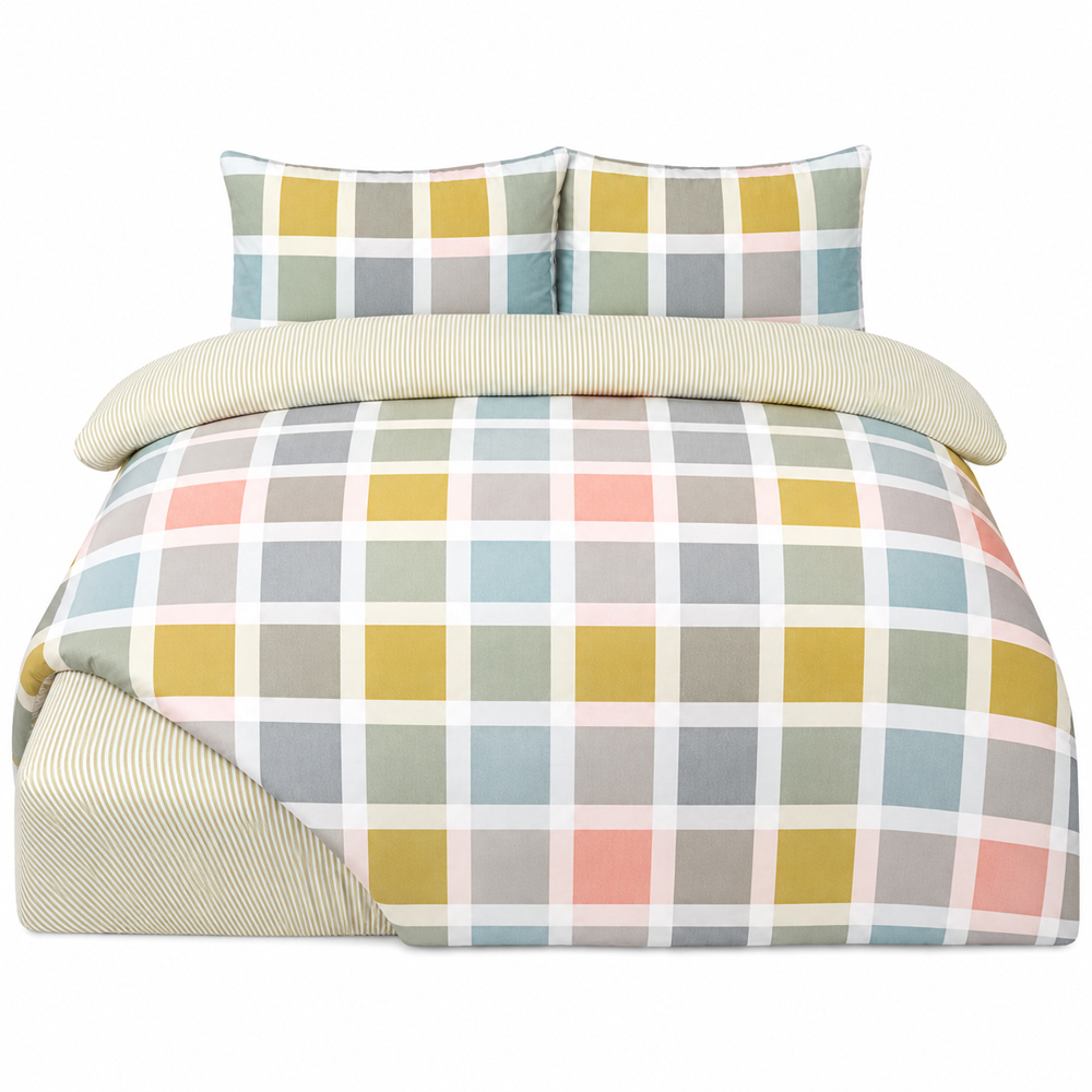 Smart Living Single Crosshatch Check Complete Set Image 2