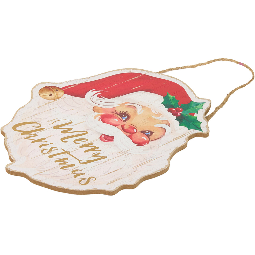 Hanging Retro Santa Plaque Image 3