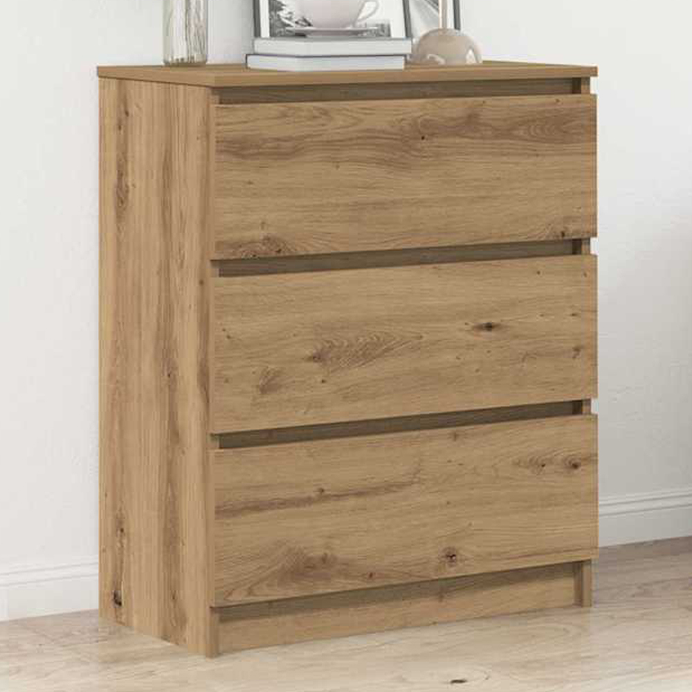 vidaXL 3 Drawer Artisan Oak Sideboard Image 1