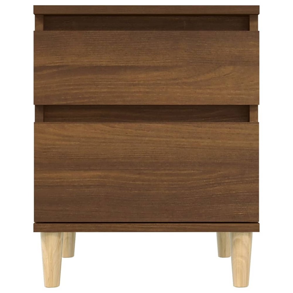 vidaXL Single Door Single Drawer Brown Oak Wooden Bedside Cabinet Image 3