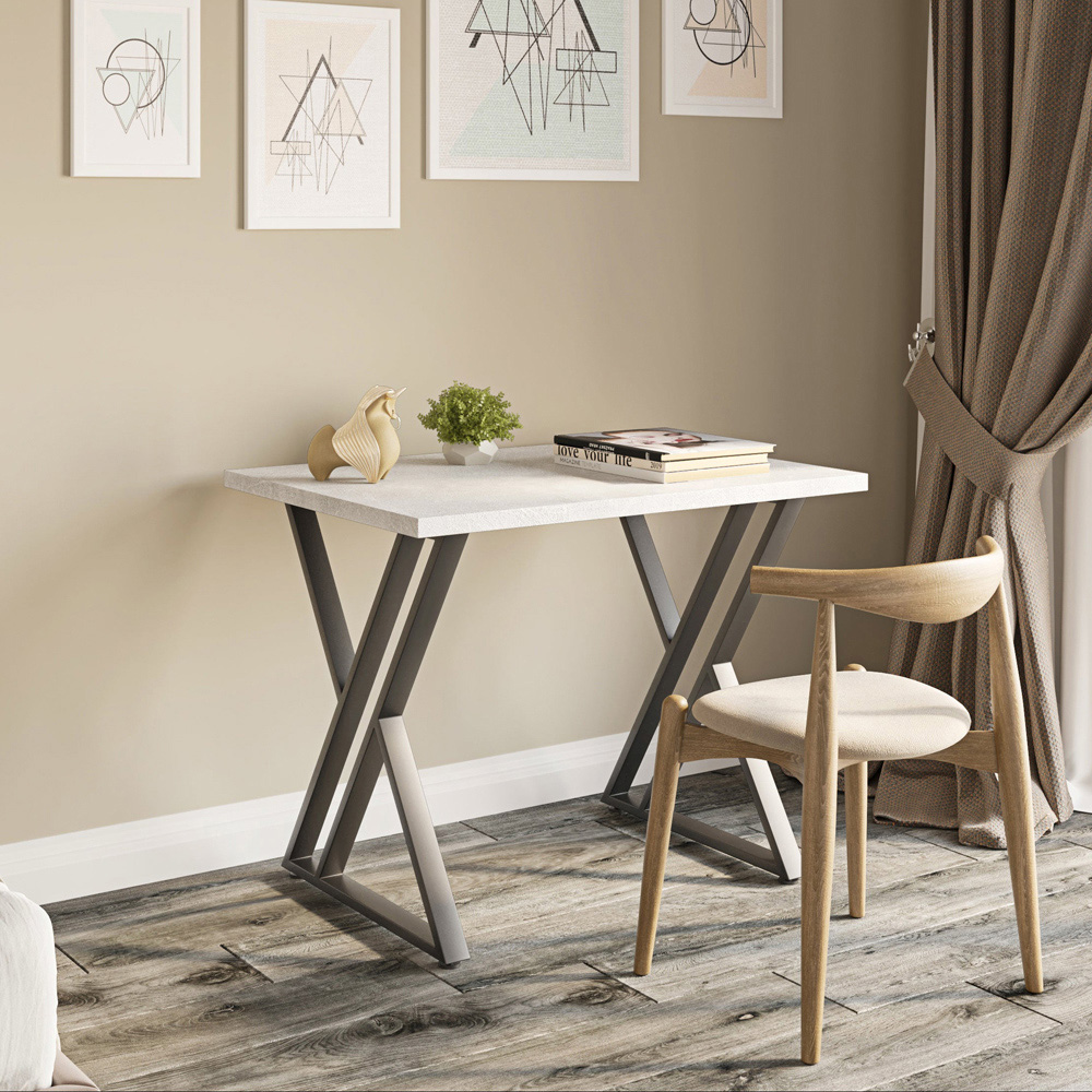 Shefa New York 4 Seater Dining Table Concrete Grey Image 4