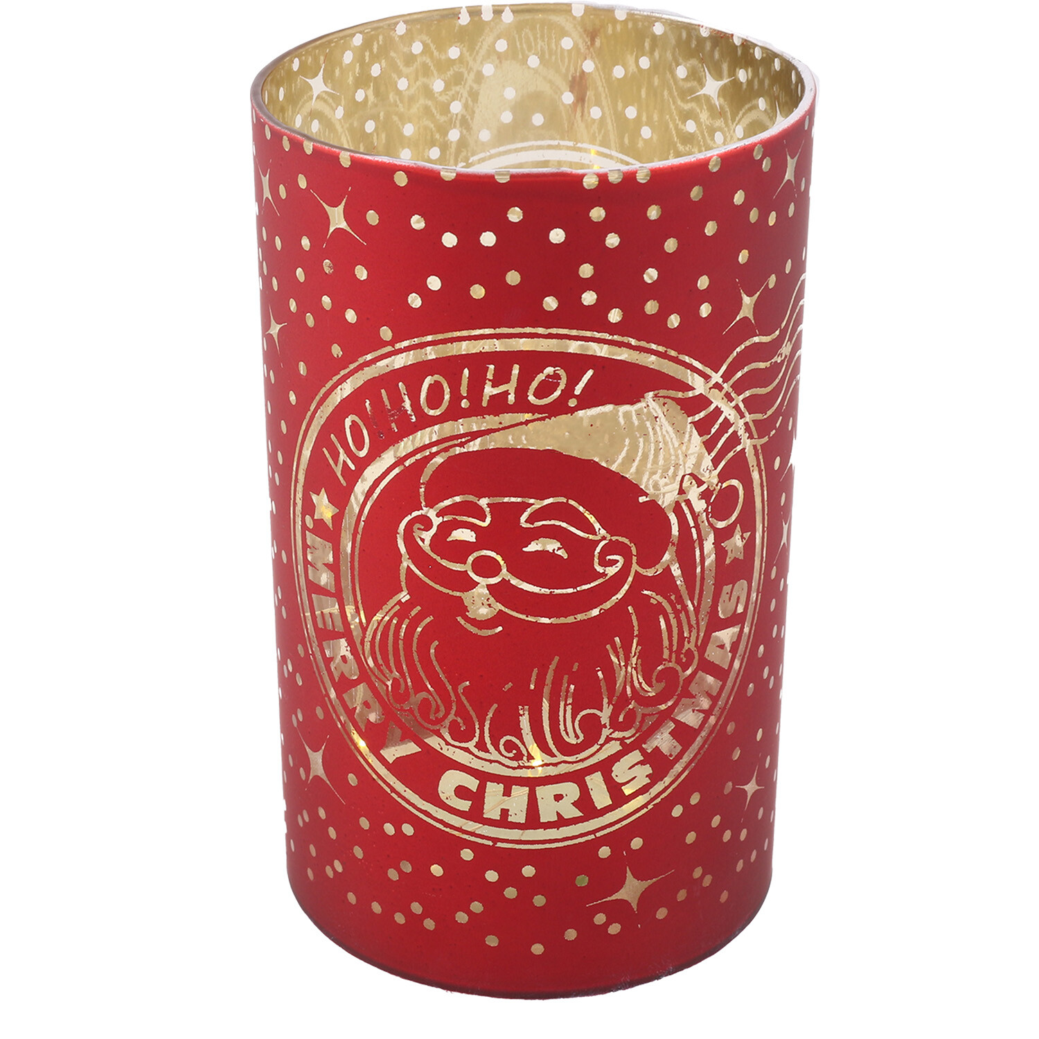 LED Glass Santa HoHoHo Lantern Image 1