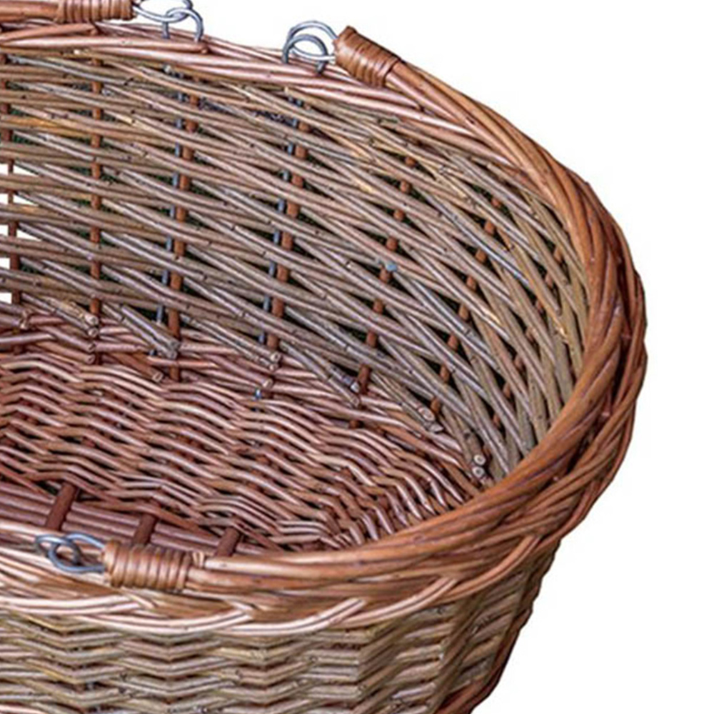 Red Hamper Oval Wicker Swing Handle Shopping Basket Image 2