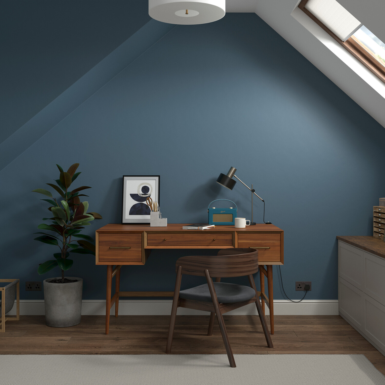 Dulux Heritage Walls and Ceilings Midnight Teal Velvet Matt Emulsion Paint Tester Image 9