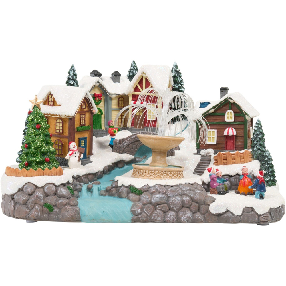 Waterfall Christmas Village Scene Image 8