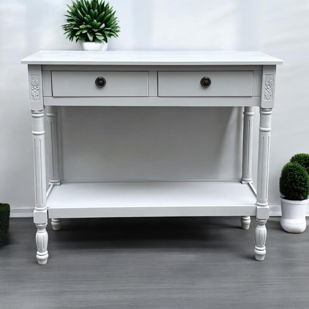 Acacia Home 2 Drawer Side Table Image 3