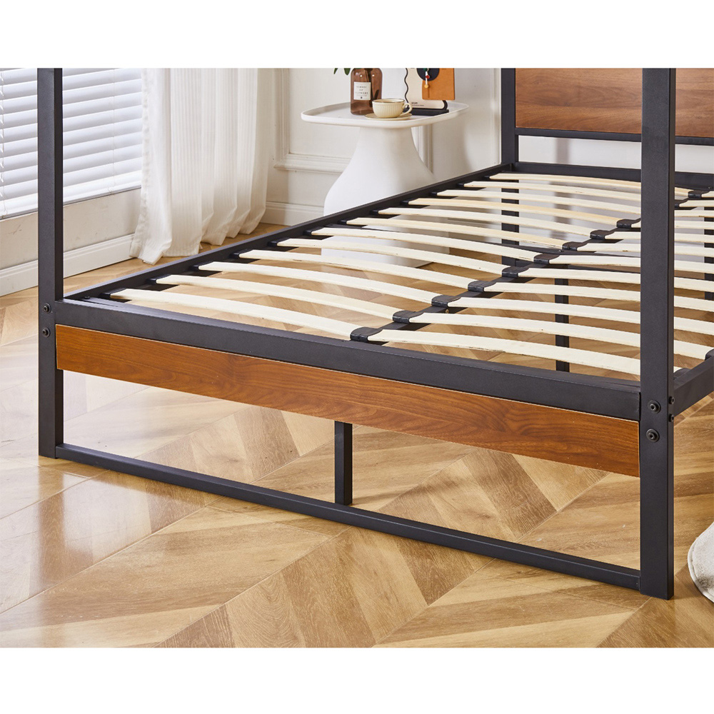 Flair Rockford Small Double Black 4 Poster Wood and Metal Bed Frame Image 3