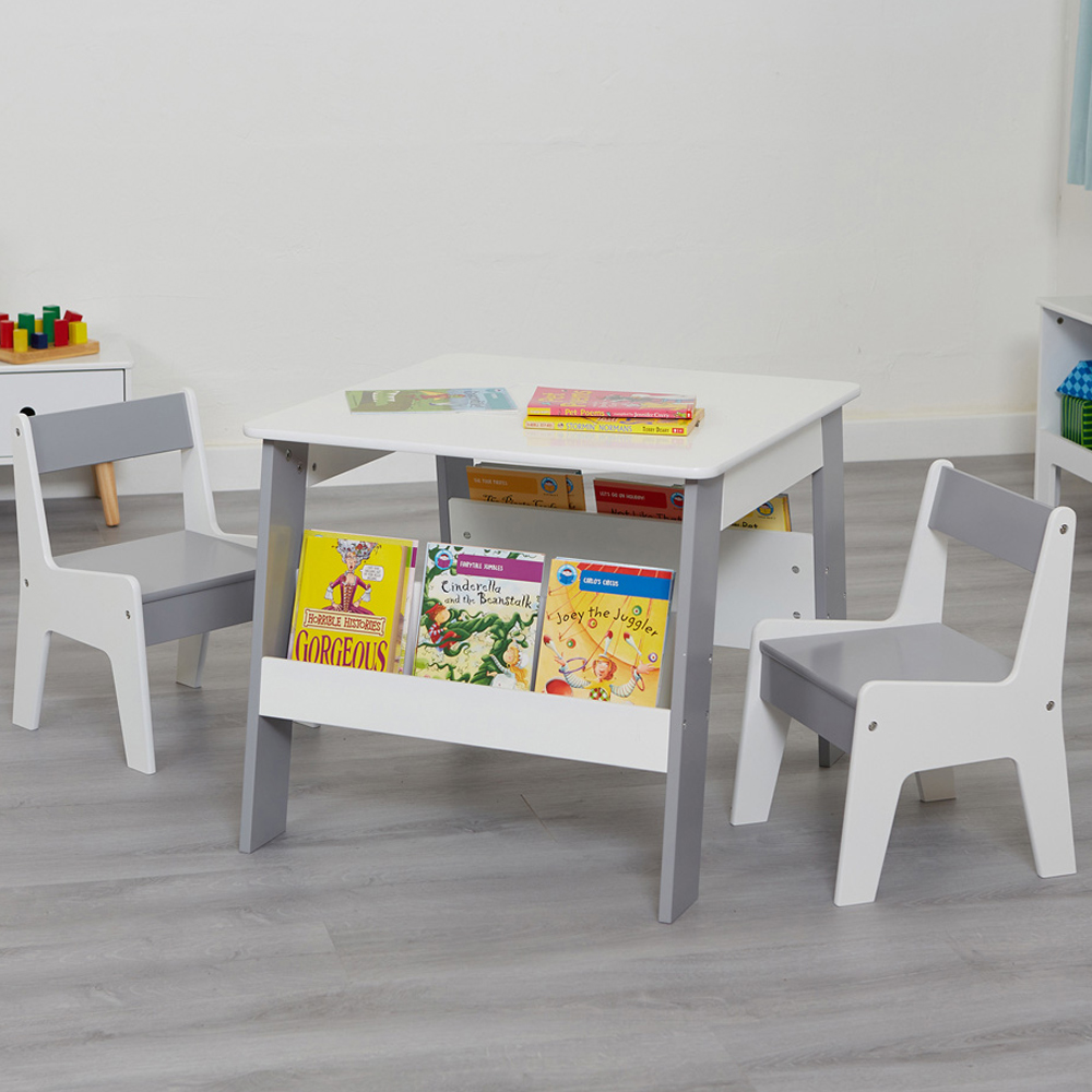 Liberty House Toys Kids Table and Chairs with Bookshelves Image 1