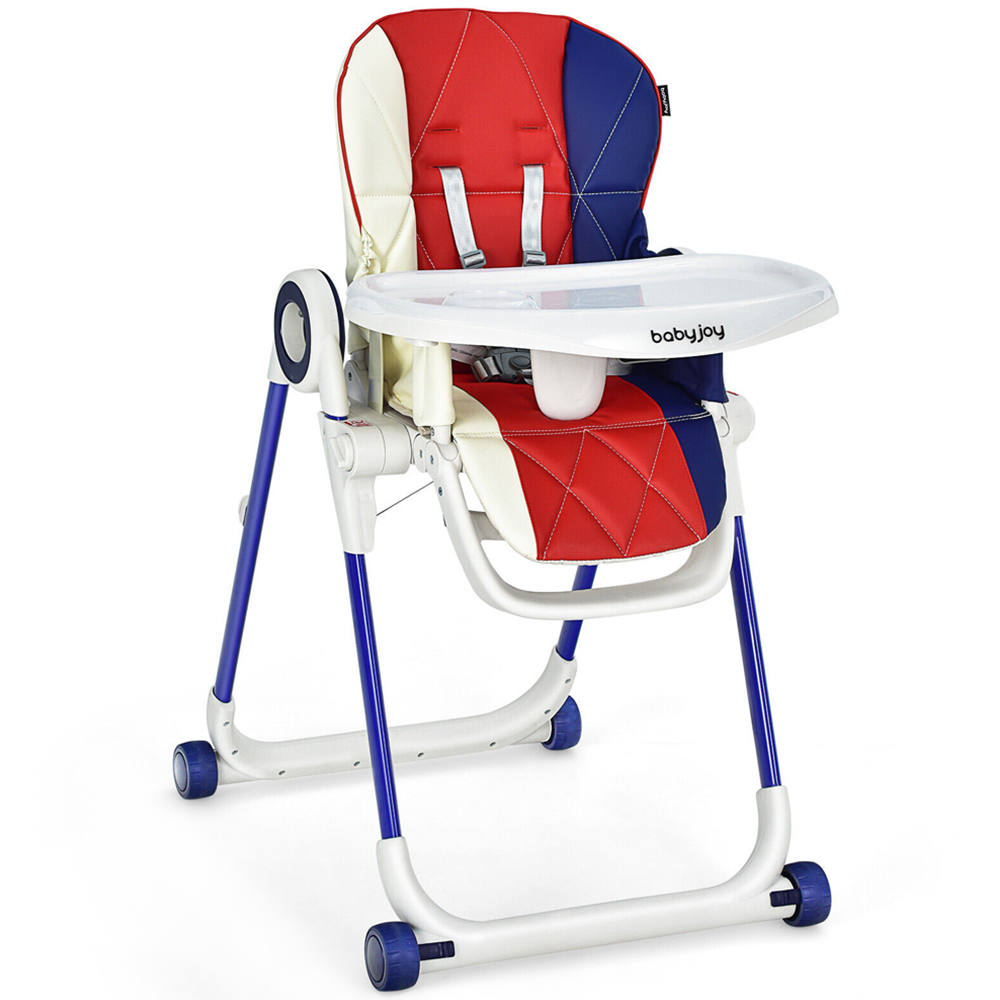 Costway Multicolour Folding Baby Highchair with Removable Tray Image 1