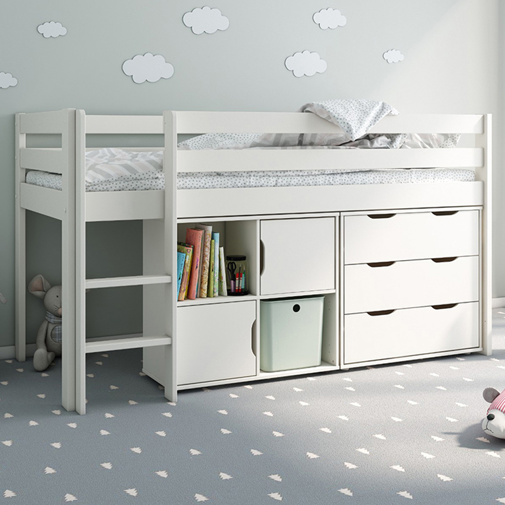 Noomi Midi Single Continental White Mid Sleeper with Storage Image 1