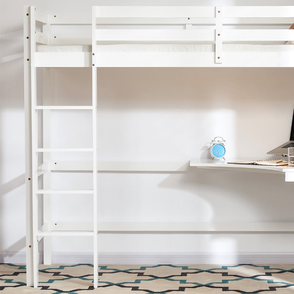 Vida Designs Sydney White High Sleeper with Desk Image 4