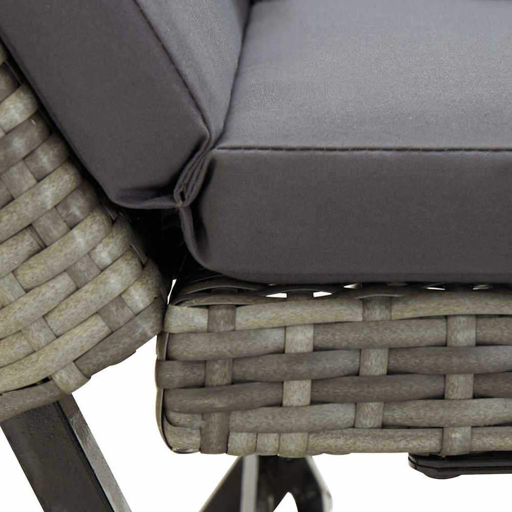 vidaXL 2 in 1 Grey PE Rattan Garden Bench with Cushions Image 7