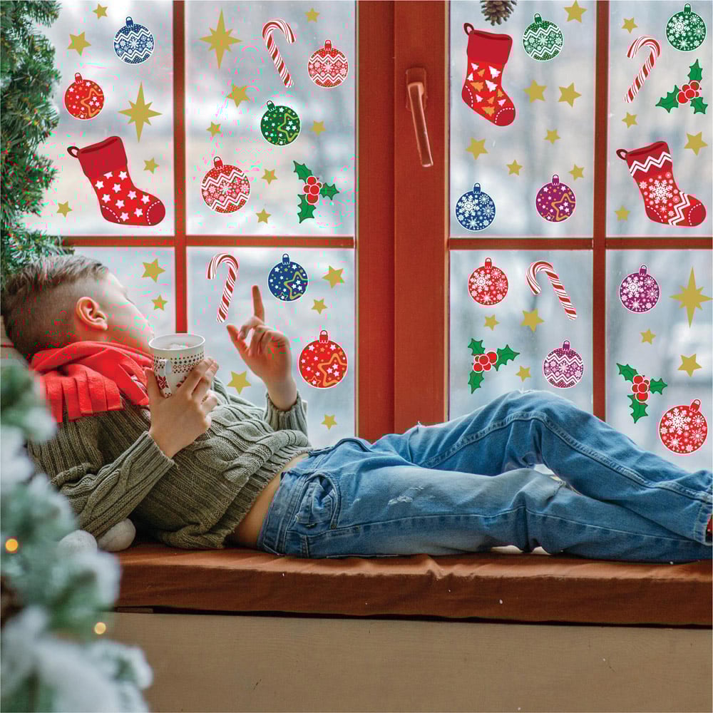 Walplus Merry Double-Sided Christmas Window Stickers 54 Piece Image 2