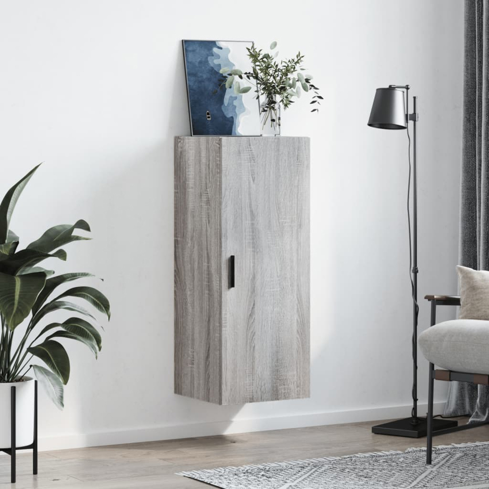 vidaXL Single Door Grey Sonoma Wall Mounted Cabinet Image 9