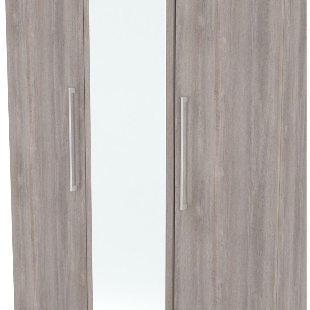 Crowndale Worcester 3 Door Grey Oak Tall Mirrored Wardrobe Ready Assembled Image 8