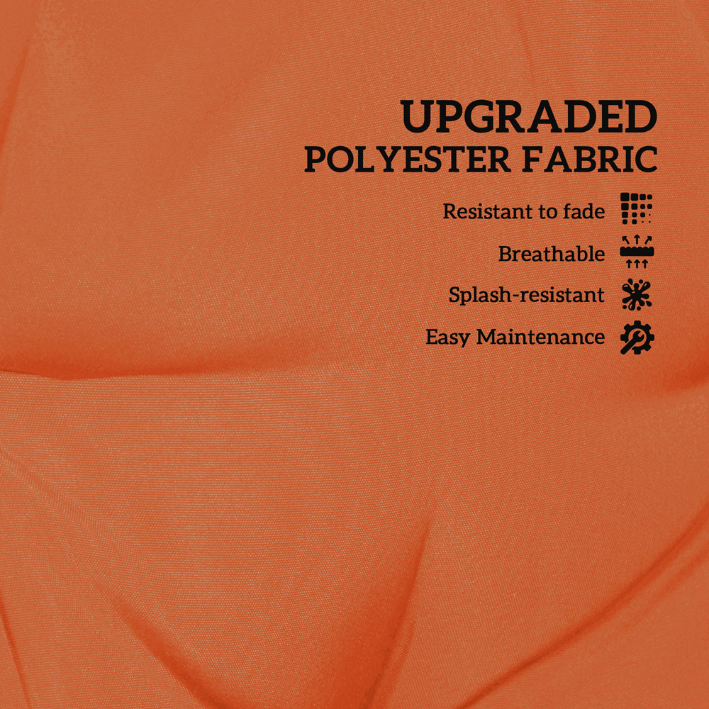 Outsunny Orange Garden Seat Cushion with Backrest and Ties 112 x 56cm 2 Pack Image 8