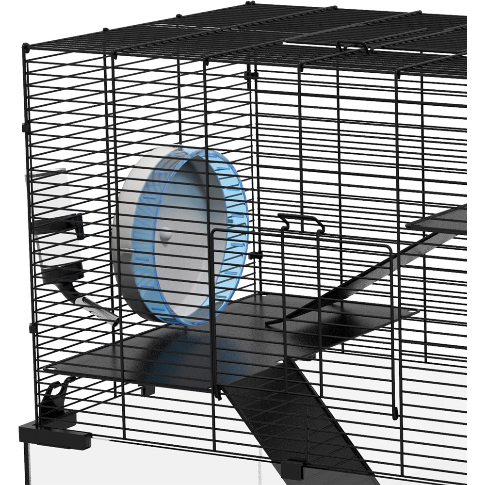 PawHut Black 3 Tier Hamster Cage 57 x 40 x 60cm Image 3