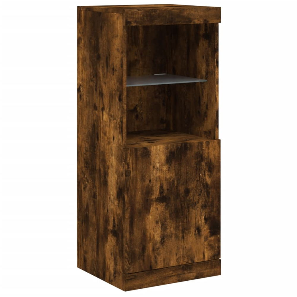 vidaXL 5 Door 6 Shelf Smoked Oak Sideboard with RGB LED Lights Image 8