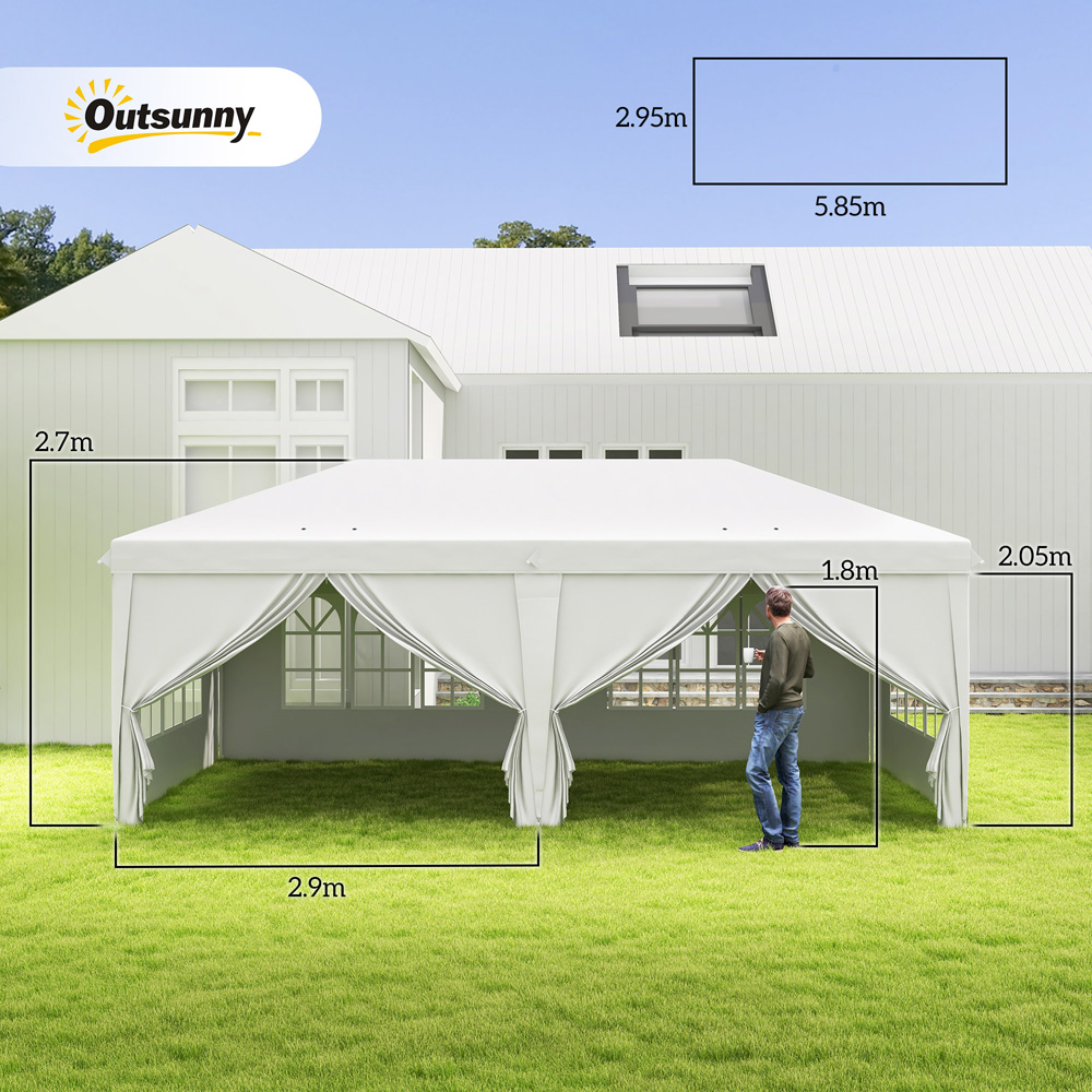Outsunny 3 x 6m Silver Pop Up Gazebo with Sides Image 8