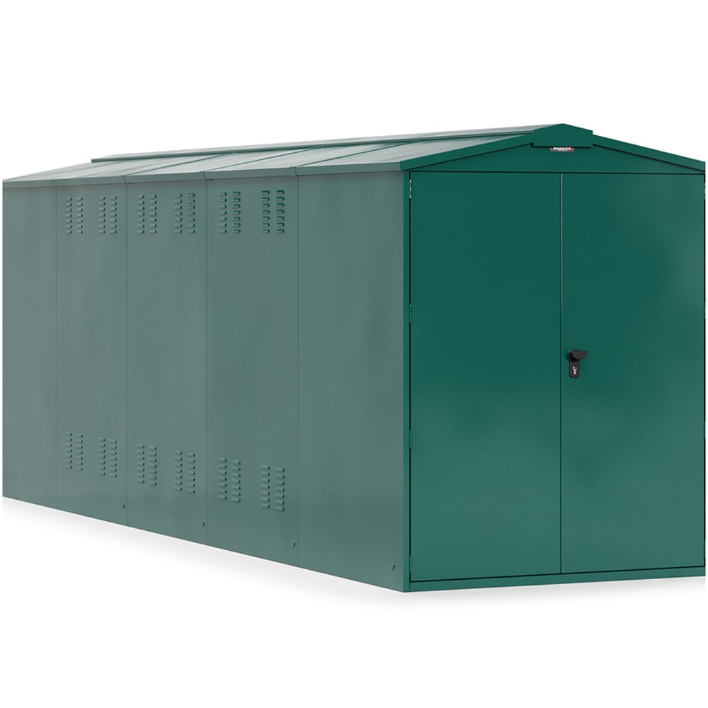 Asgard Centurion 5x 18ft Double Door Green High Security Apex Motorcycle Garage Image 3