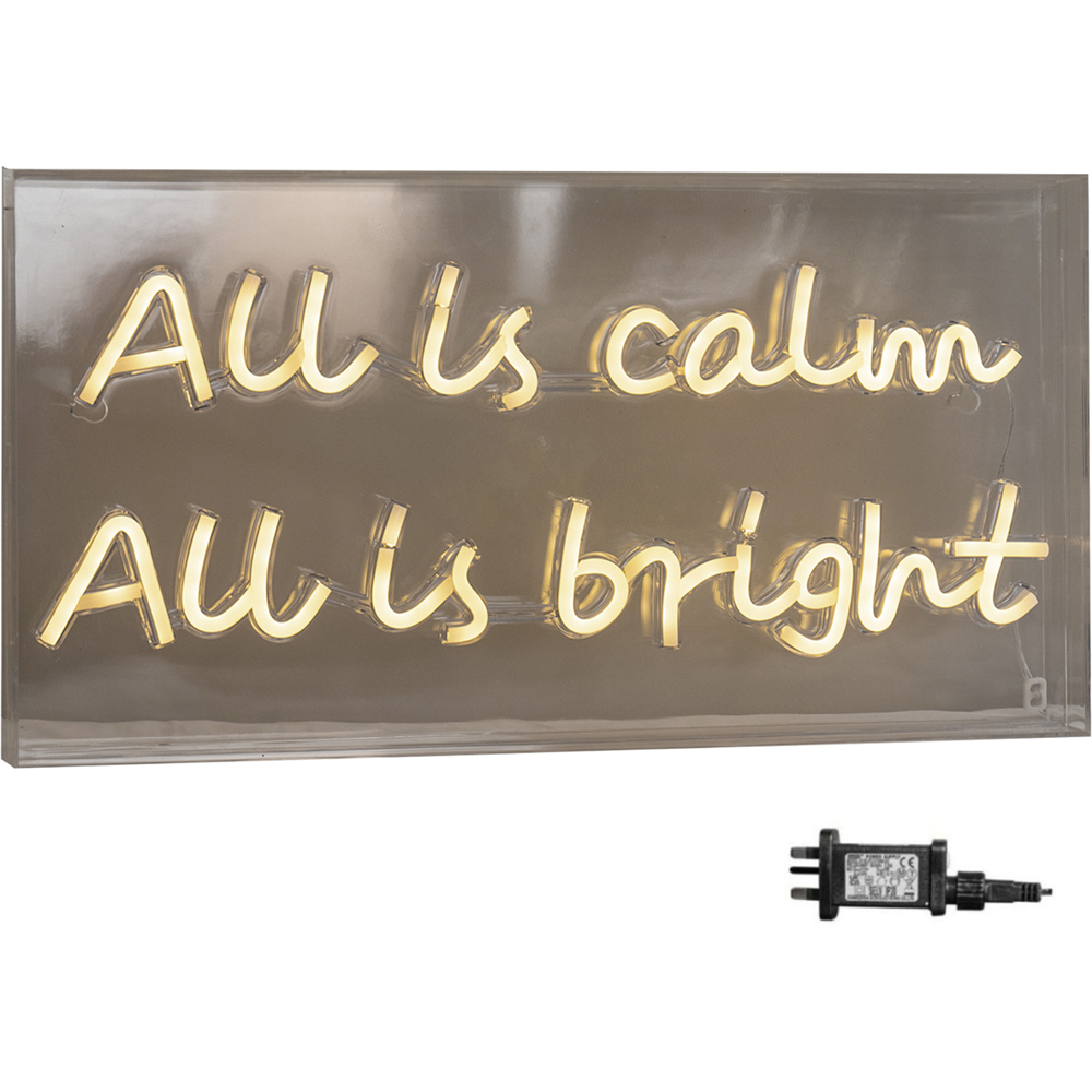 Samuel Alexander Warm White LED Light Up Neon All is Calm All is Bright Christmas Decoration Image 3