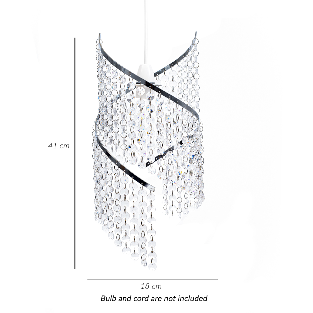 Innoteck Chrome Spiral Droplet Pendant Light Shade Image 4