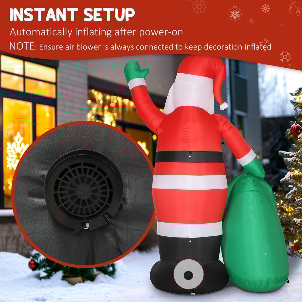 Everglow Giant Christmas Blow Up Inflatable Santa Claus Decoration with Built-in LEDs 9ft Image 6
