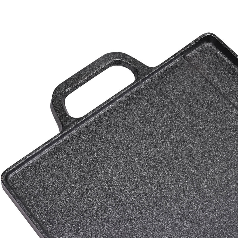 Living and Home Heavy Duty Cast Iron Griddle with Dual Handle 50 x 23cm Image 5