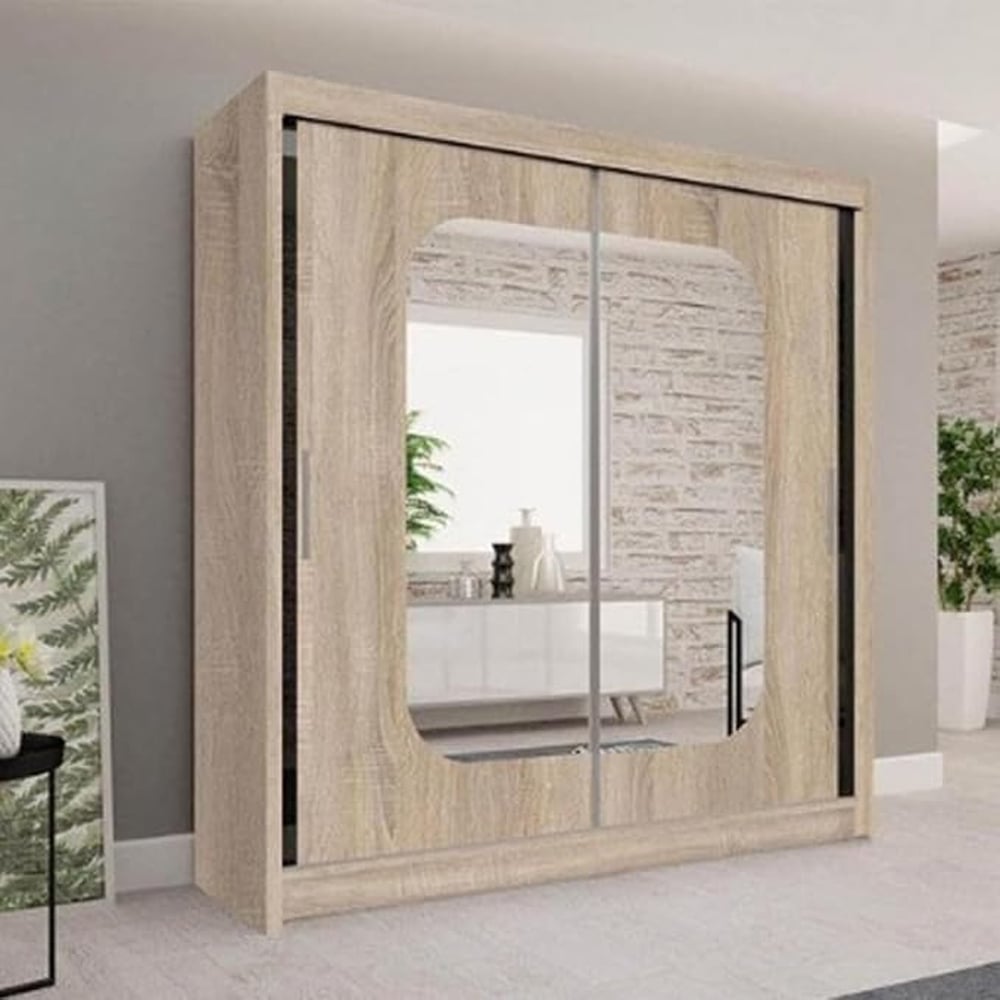 Sliding Wardrobes 4U Marika 2 Door Oak Mirror Wardrobe Image 3