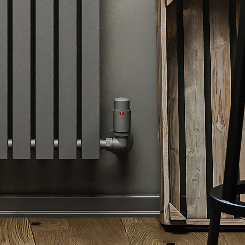 Terma Vario Salt n Pepper Left Sided Vision 3 Axis Thermostatic Radiator Valve Set Image 5