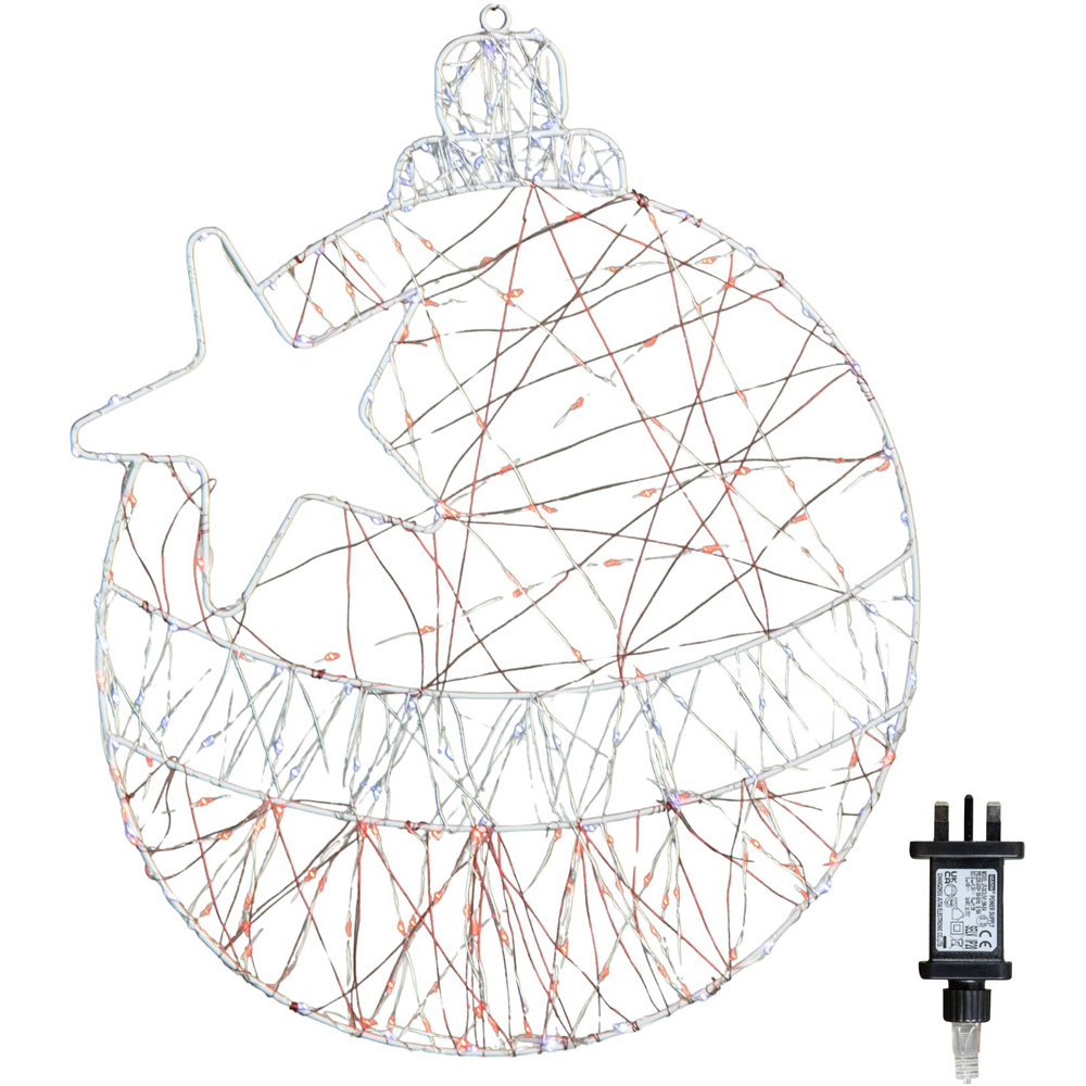 Samuel Alexander 240 Red White LED Light-Up Twinkling Christmas Ball Dewdrop Silhouette 52 x 42cm Image 2