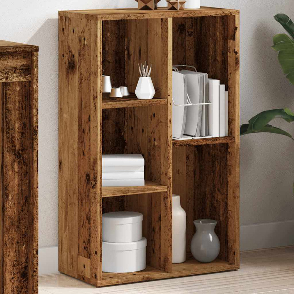 vidaXL 5 Shelf Old Wood Bookcase Image 1