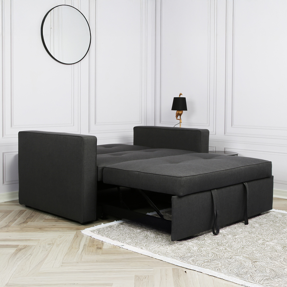 Troy Grey 2 Seater Pull Out Sofa Bed Image 7