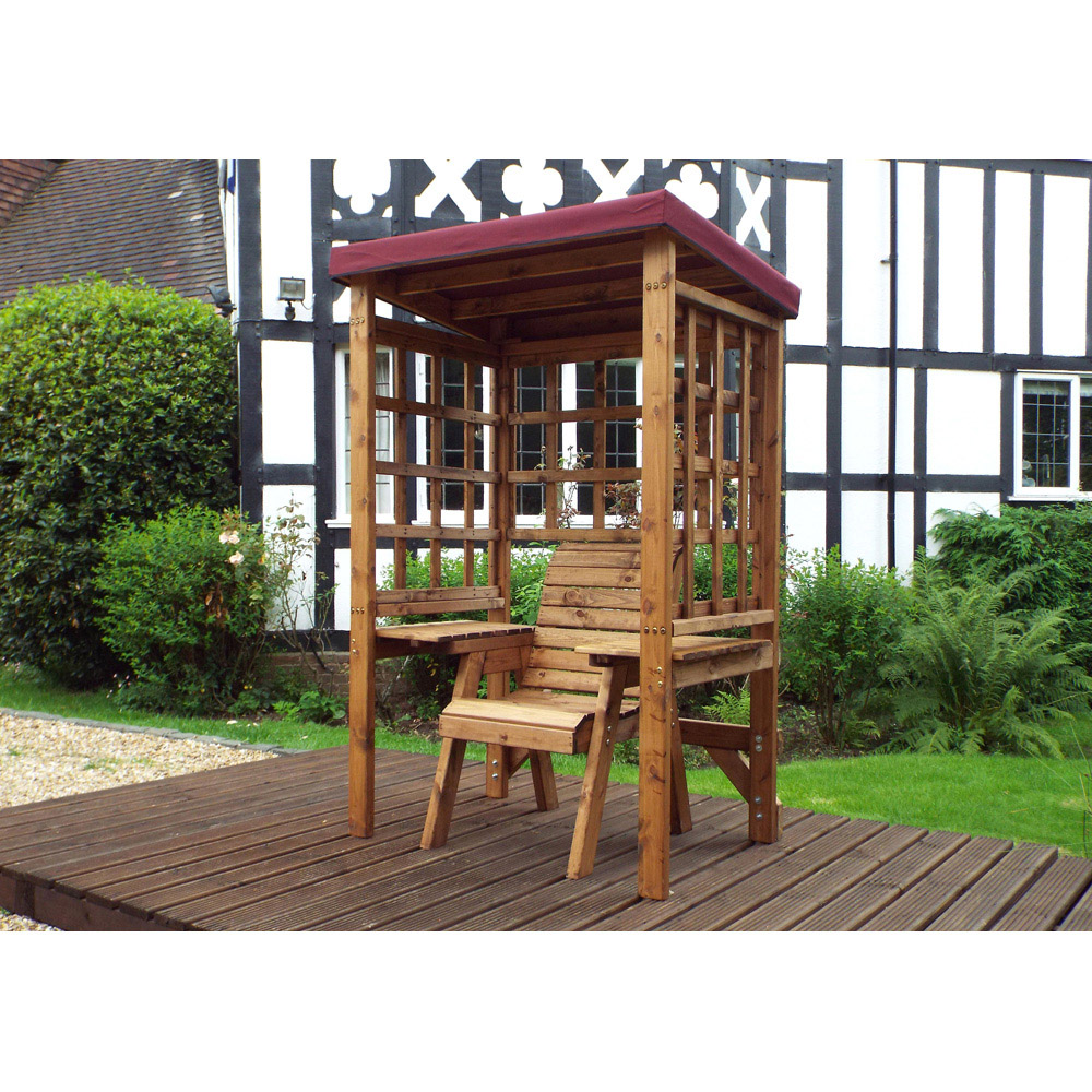 Charles Taylor Wentworth Single Seater Arbour with Burgundy Roof Cover Image 6